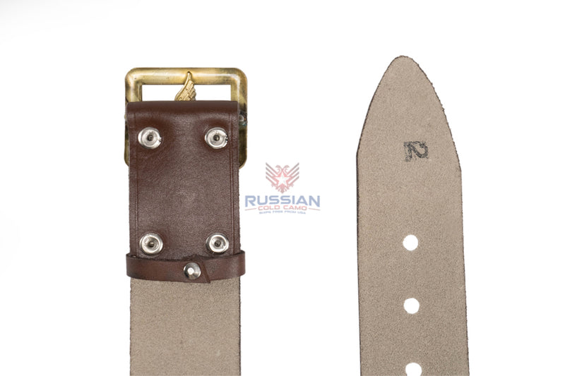 Russian Army Military Air Force Emblem Leather Belt Brown