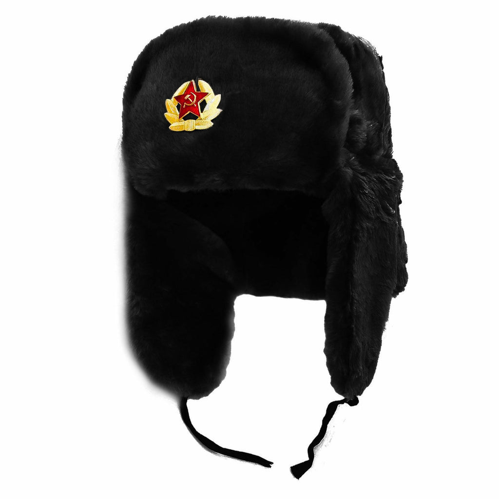 Russian Army Ushanka Winter Hat Black – Russian Cold Camo
