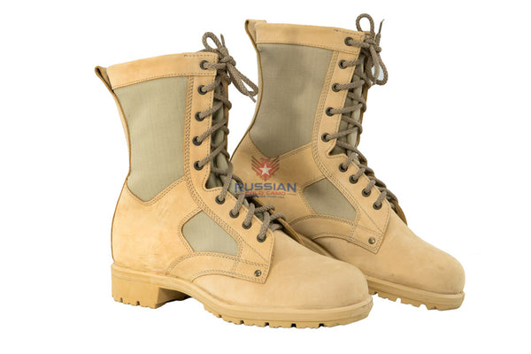 Russian Army Syria Leather Boots Beige New Generation